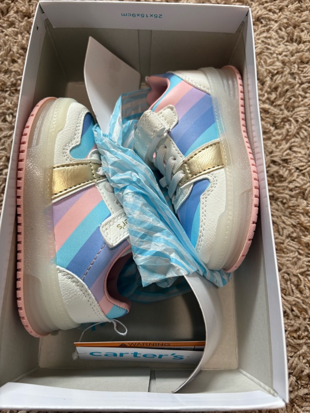 Carter's Hirano Casual Light Up Toddler Girl Rainbow Sneakers size 7 NEW!! - Picture 5 of 8
